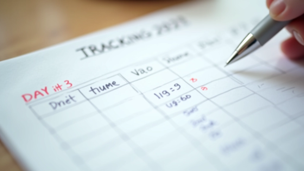 Handwritten tracking sheet showing habit triggers logged by time and emotional state