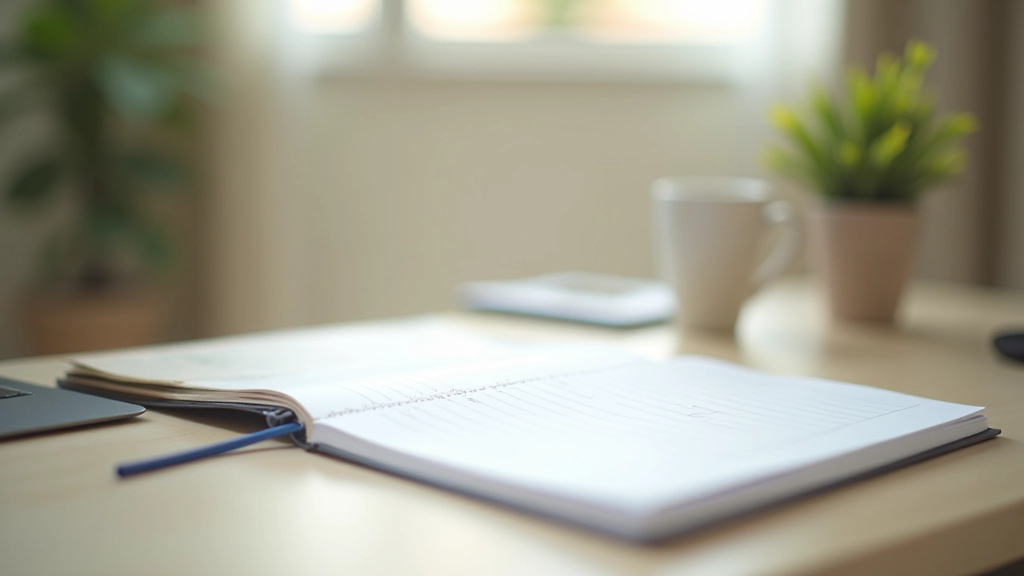 Organized workspace showing habit tracking system with calendar and notes