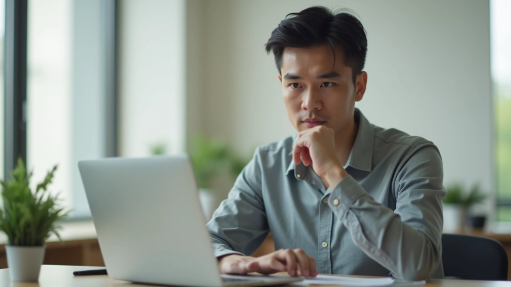 Person sitting at desk reflecting on daily routine and habits