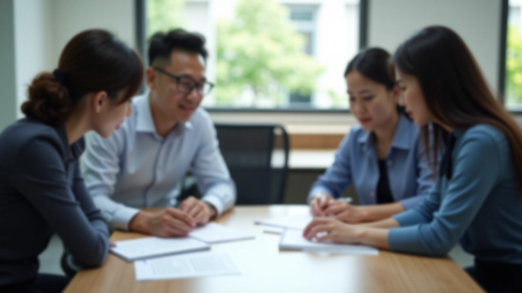 Corporate team collaborating on routine optimization